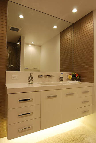 Floating Vanity - Chicagoland Contemporary Bath Remodel