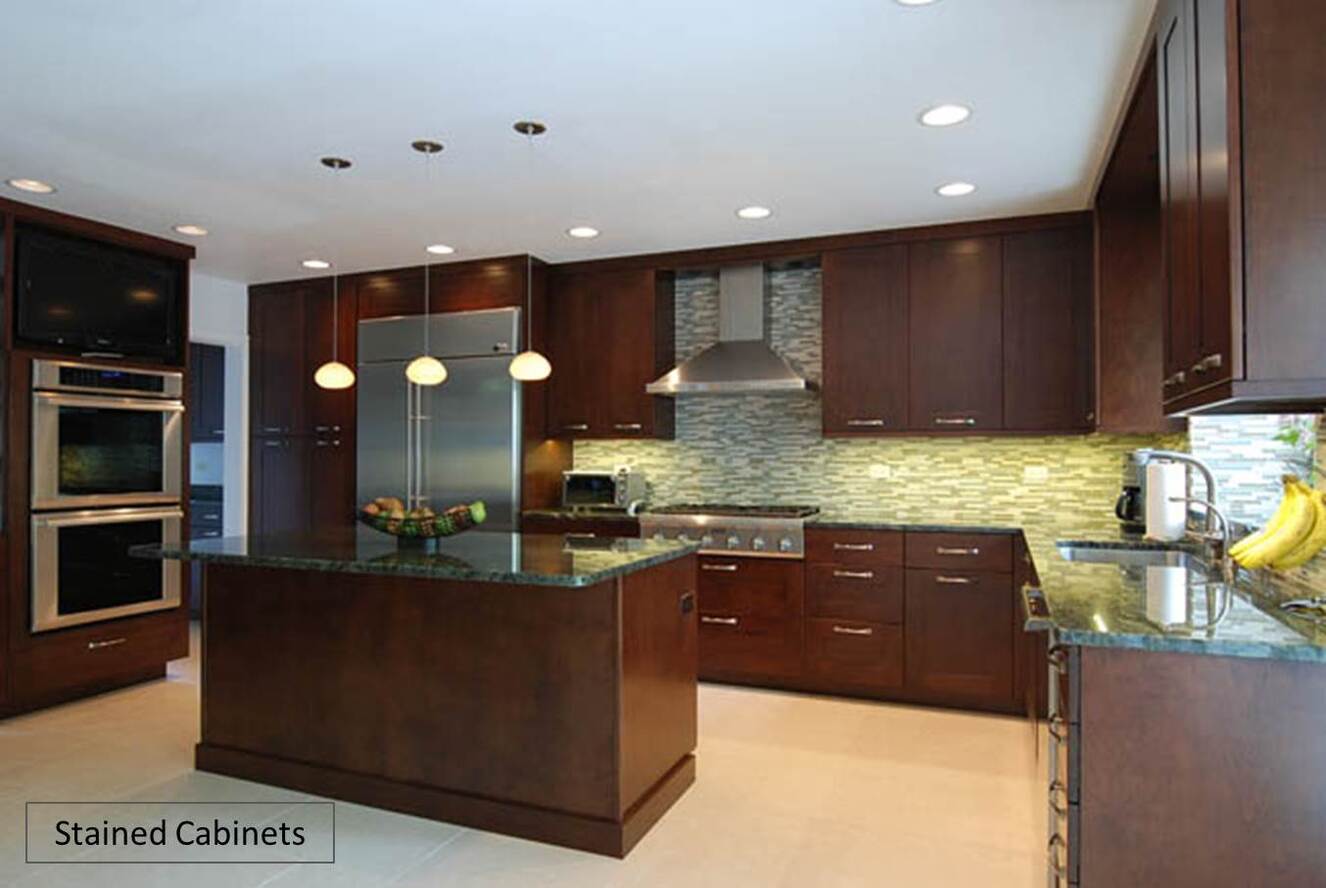 Custom Kitchen Cabinets: Painted vs. Stained - Hand-Stained Custom Kitchen Cabinets