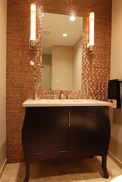 Powder Bathroom Design - Accent Wall