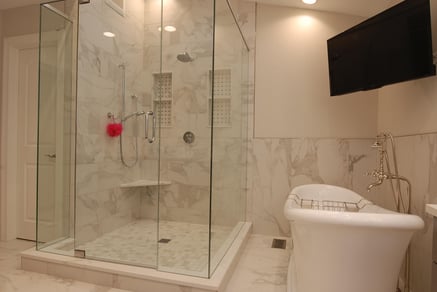 Marble showers and floors